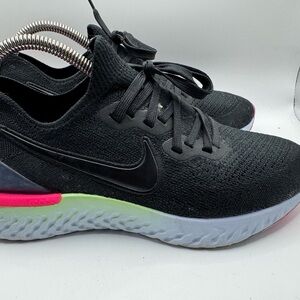 Nike Black Sneakers with Multicolor Sole